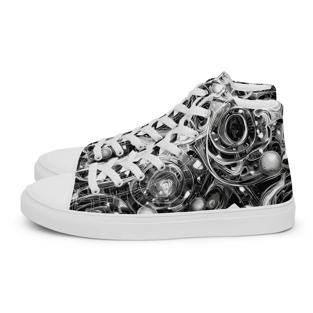 Chrome Whirlpool on Women's High Top Canvas Shoes — Left