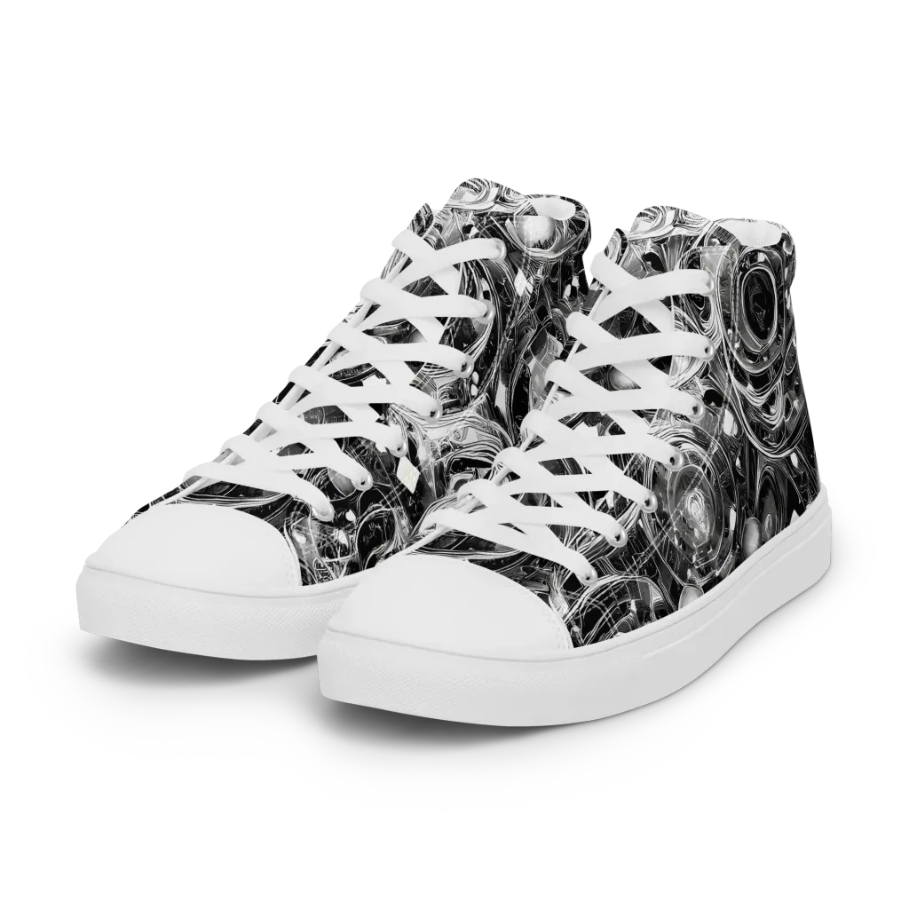 Chrome Whirlpool on Women's High Top Canvas Shoes — Left Front
