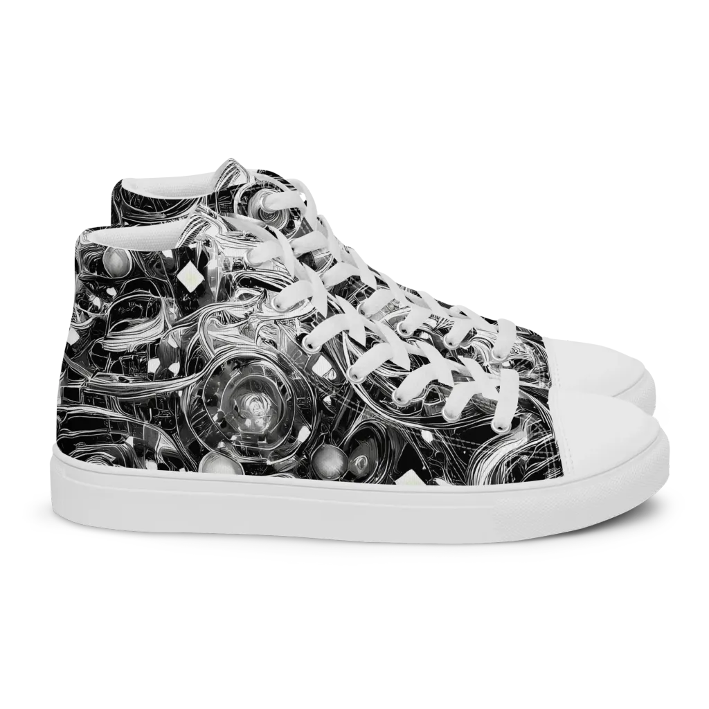 Chrome Whirlpool on Women's High Top Canvas Shoes — Right
