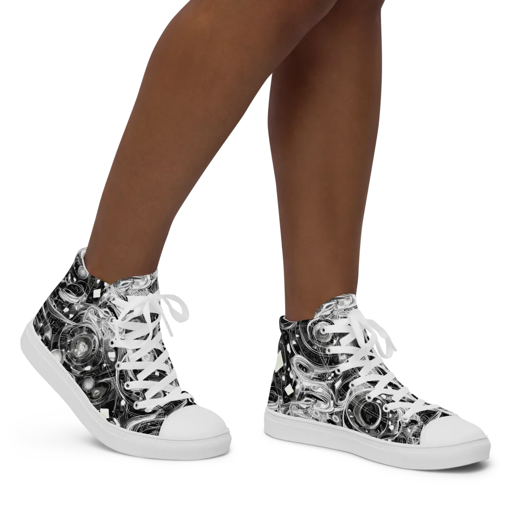 Chrome Whirlpool on Women's High Top Canvas Shoes — Right