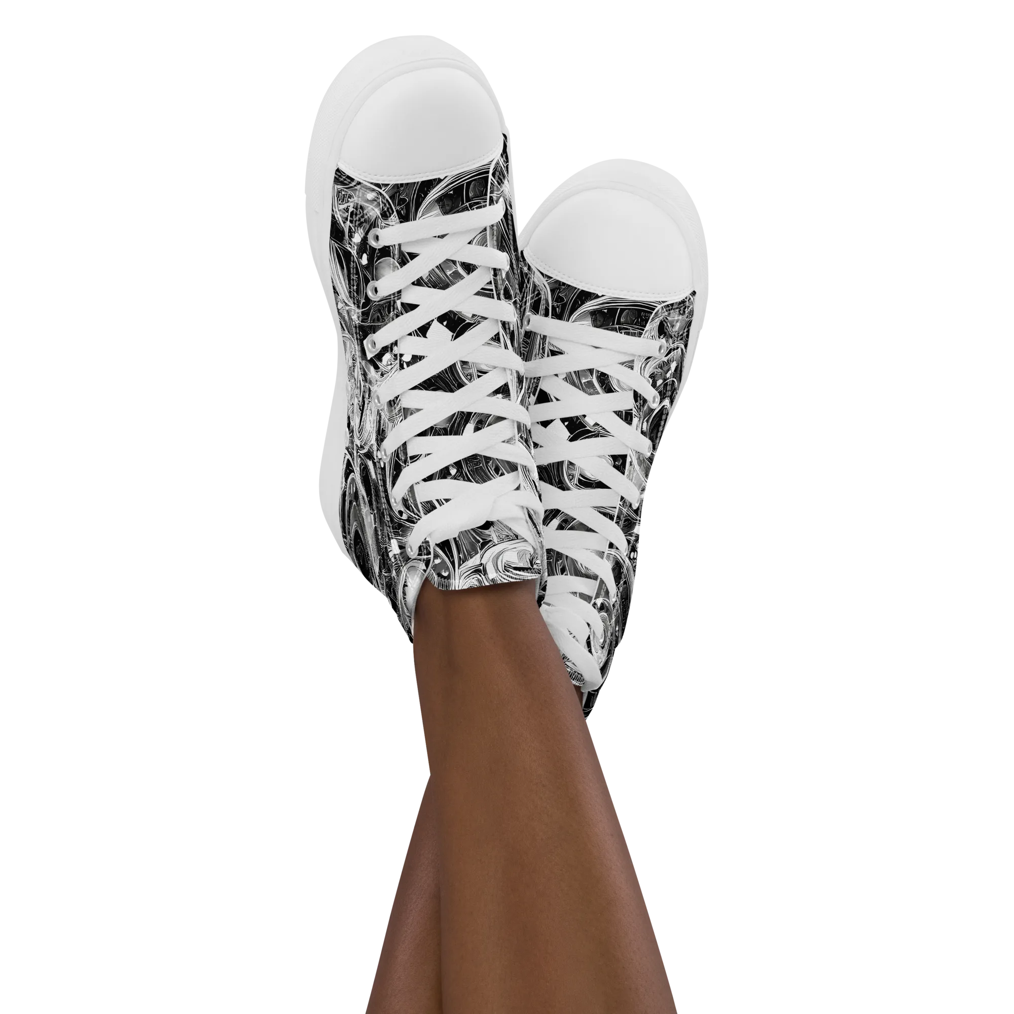 Chrome Whirlpool on Women's High Top Canvas Shoes — Front
