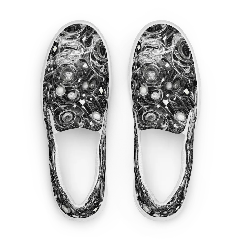 Chrome Whirlpool on Men's Slip-On Canvas Shoes — Front