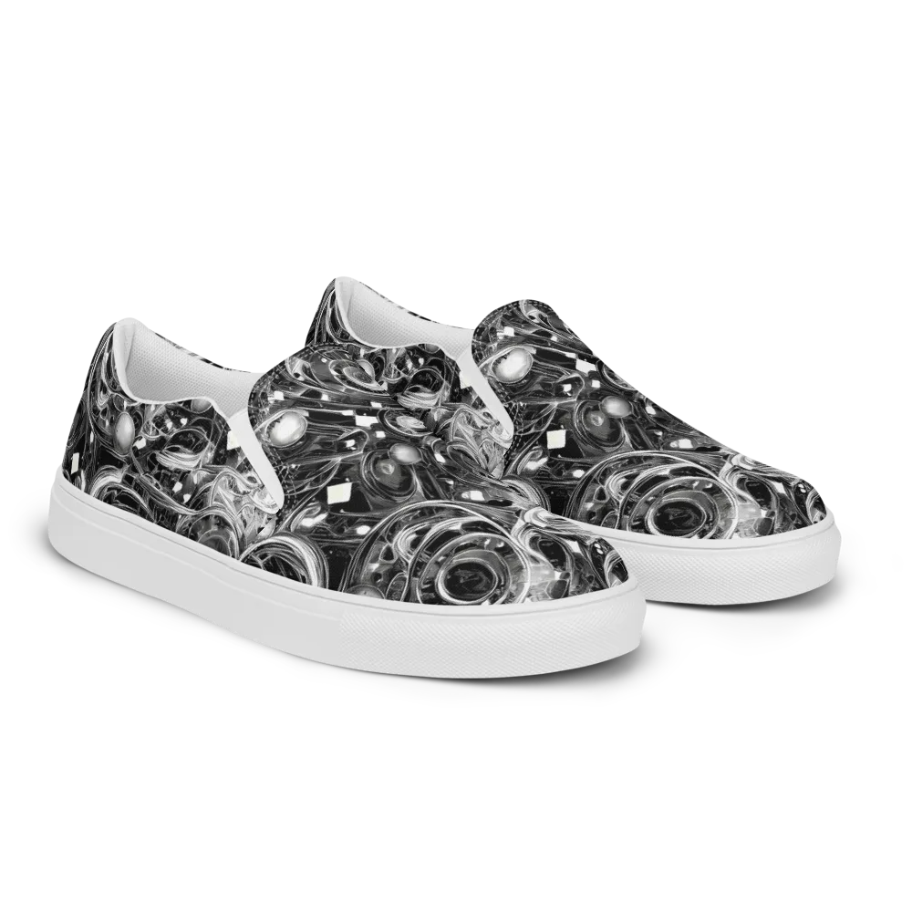 Chrome Whirlpool on Men's Slip-On Canvas Shoes — Right Front