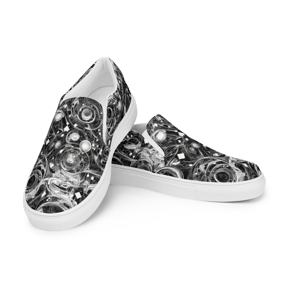 Chrome Whirlpool on Men's Slip-On Canvas Shoes — Left Front