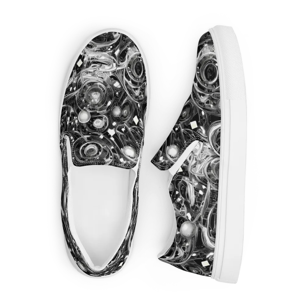 Chrome Whirlpool on Men's Slip-On Canvas Shoes — Front