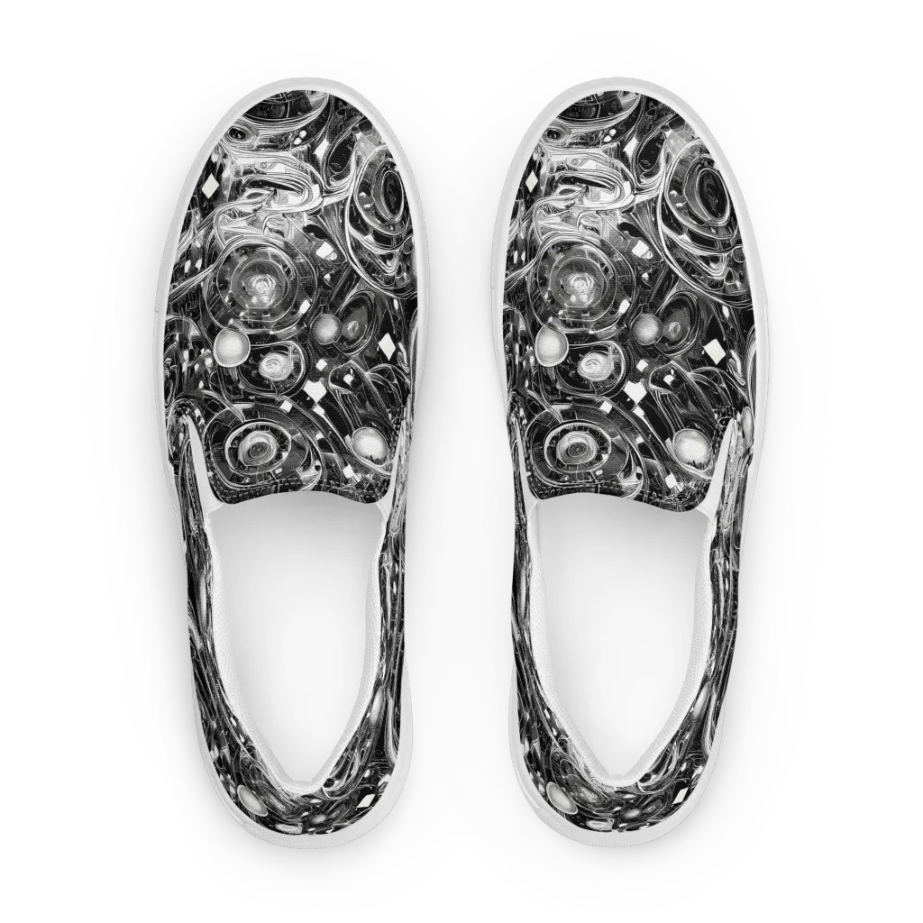 Chrome Whirlpool on Women's Slip-On Canvas Shoes — Front