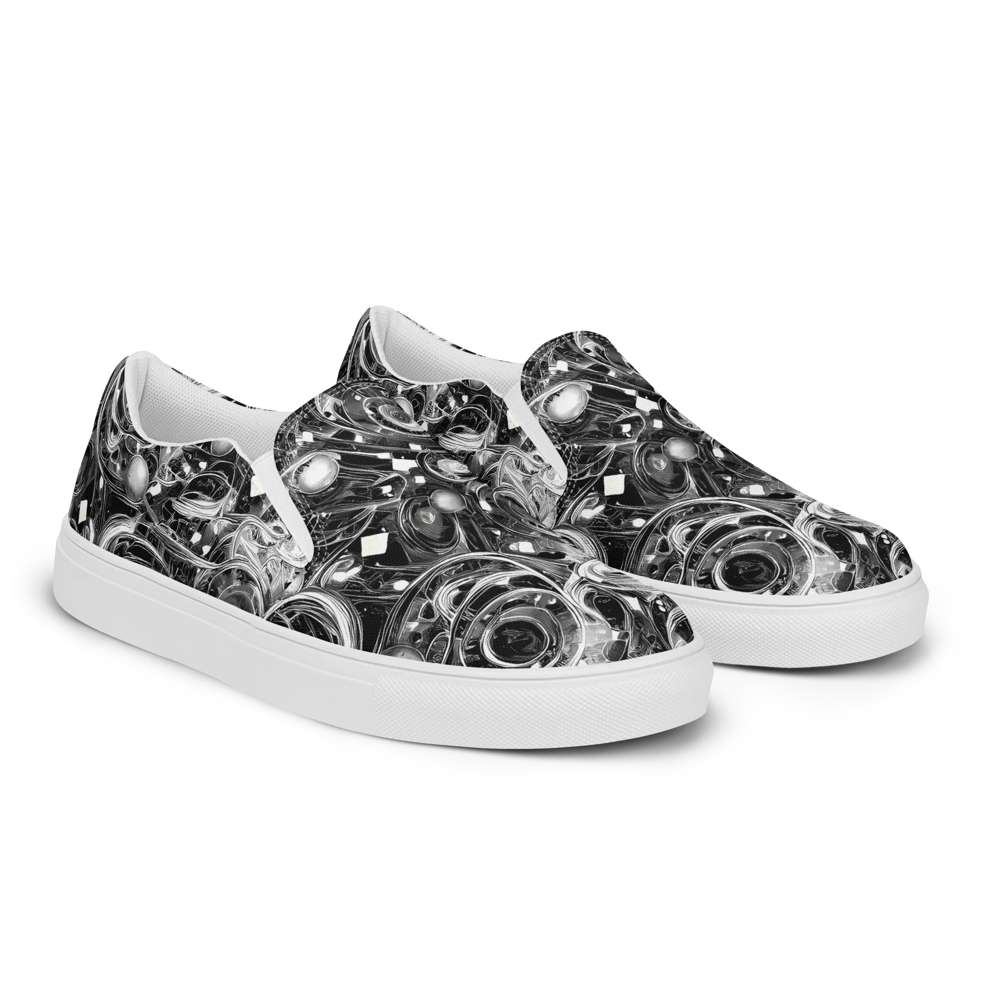 Chrome Whirlpool on Women's Slip-On Canvas Shoes — Right Front