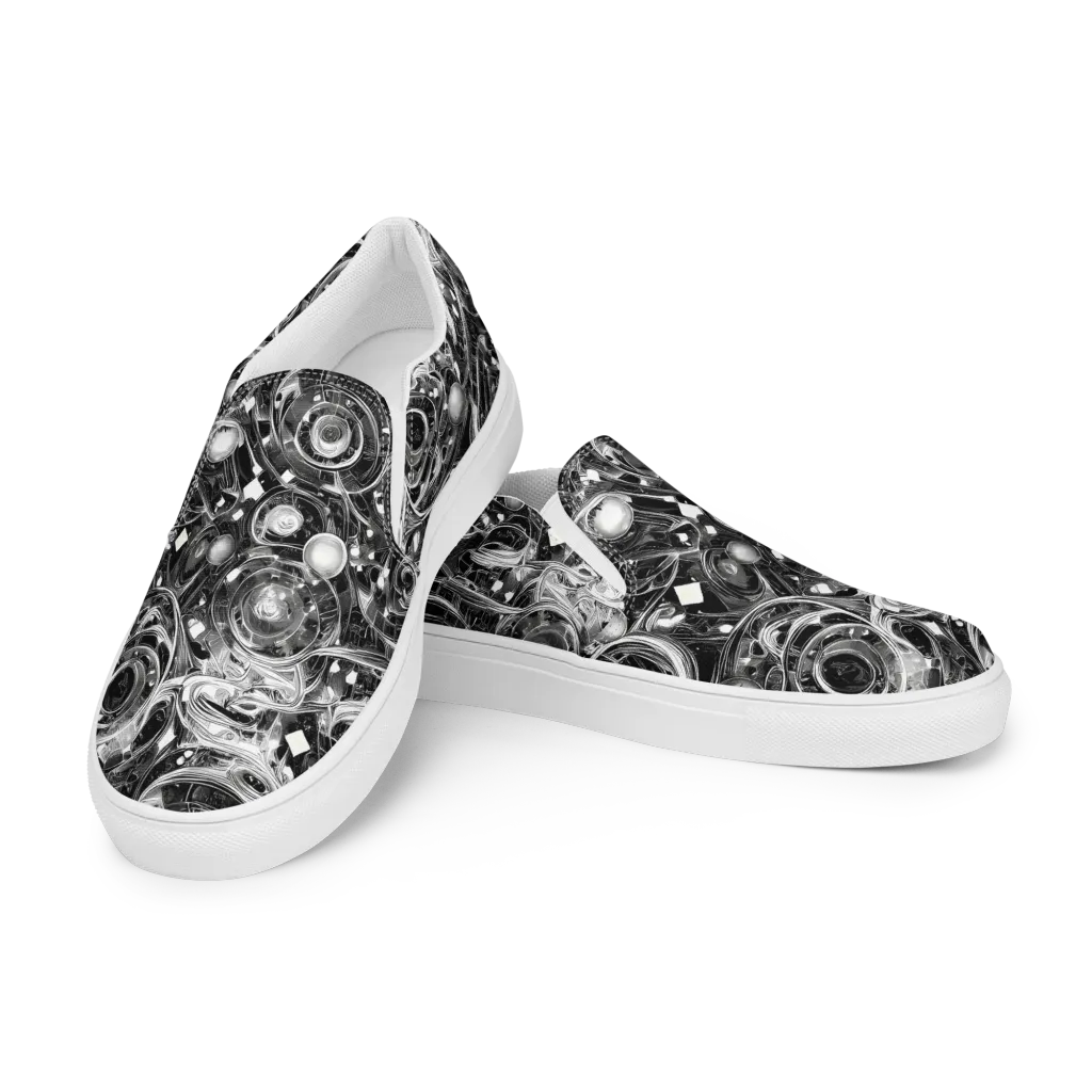 Chrome Whirlpool on Women's Slip-On Canvas Shoes — Left Front