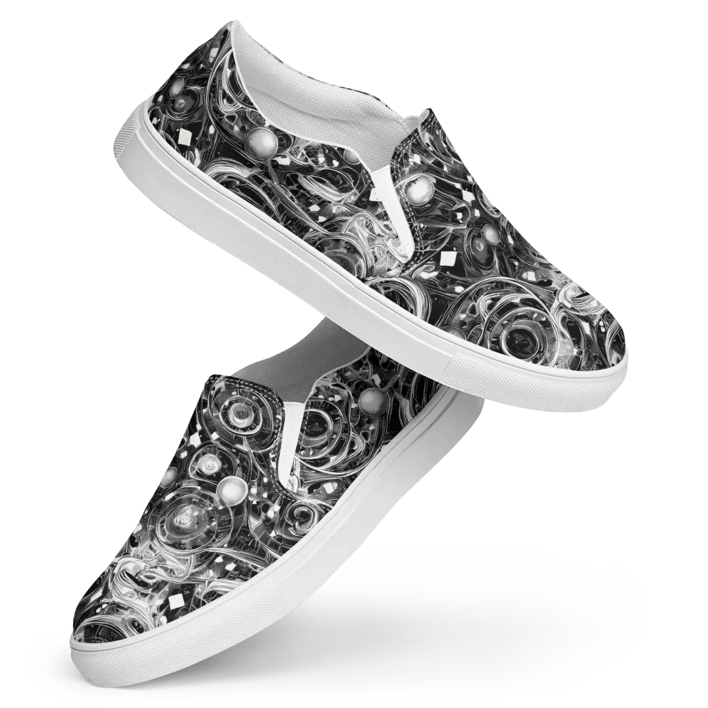 Chrome Whirlpool on Women's Slip-On Canvas Shoes — Front