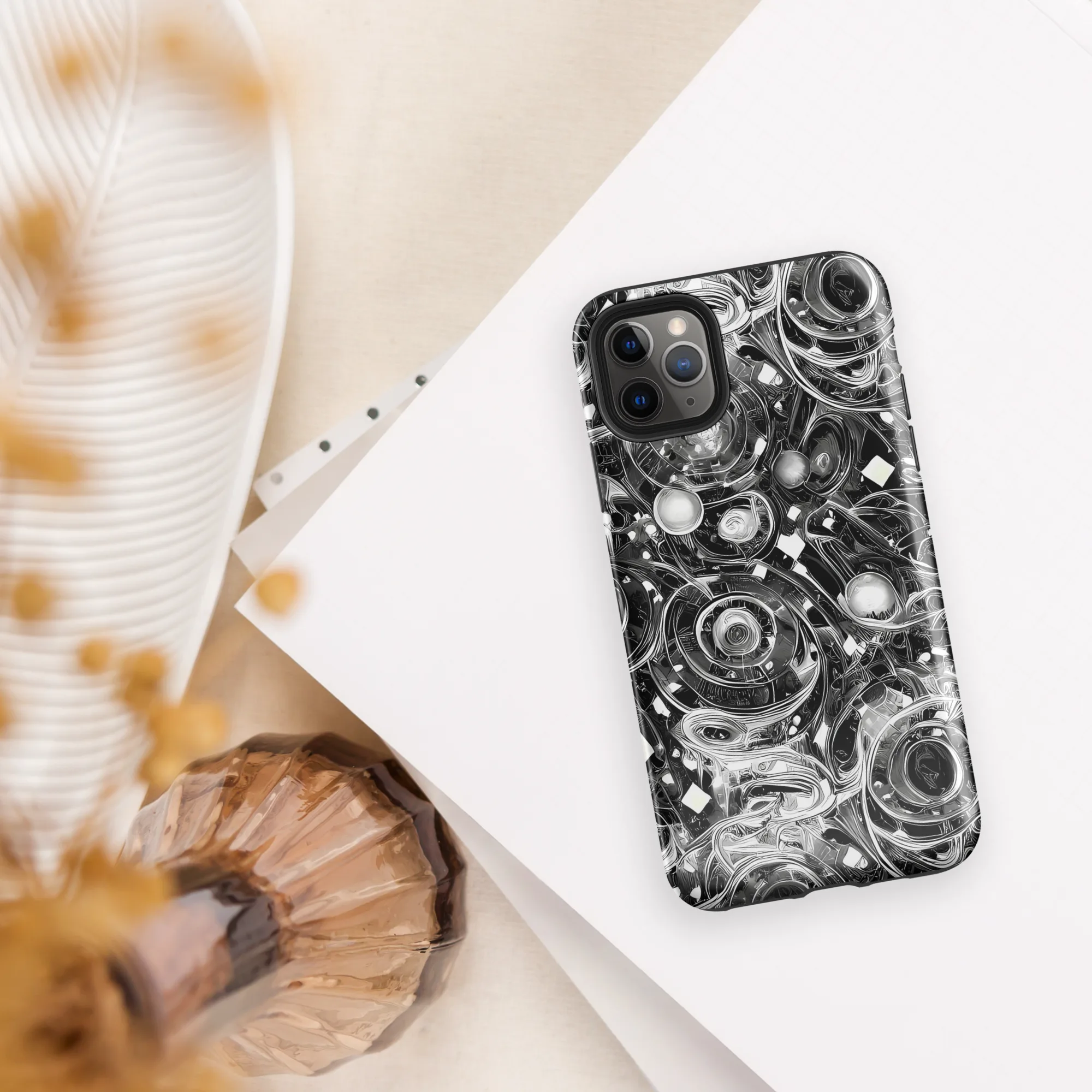 Chrome Whirlpool on Tough Case for iPhone® — Front
