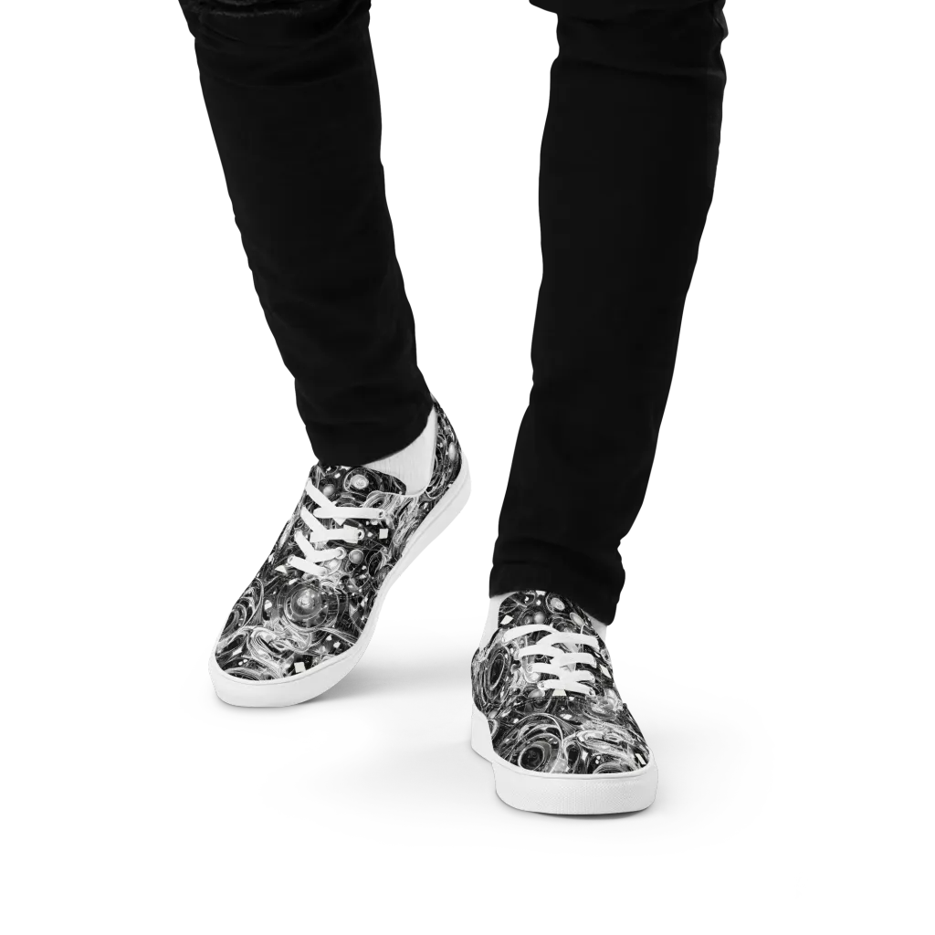 Chrome Whirlpool on Men's Lace-Up Canvas Shoes — Front