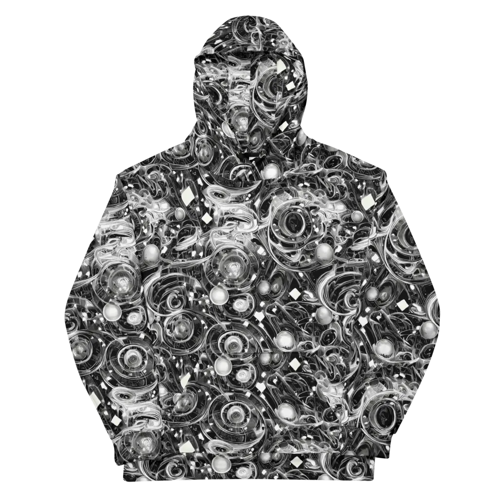 Chrome Whirlpool on Cotton Hoodie — Front