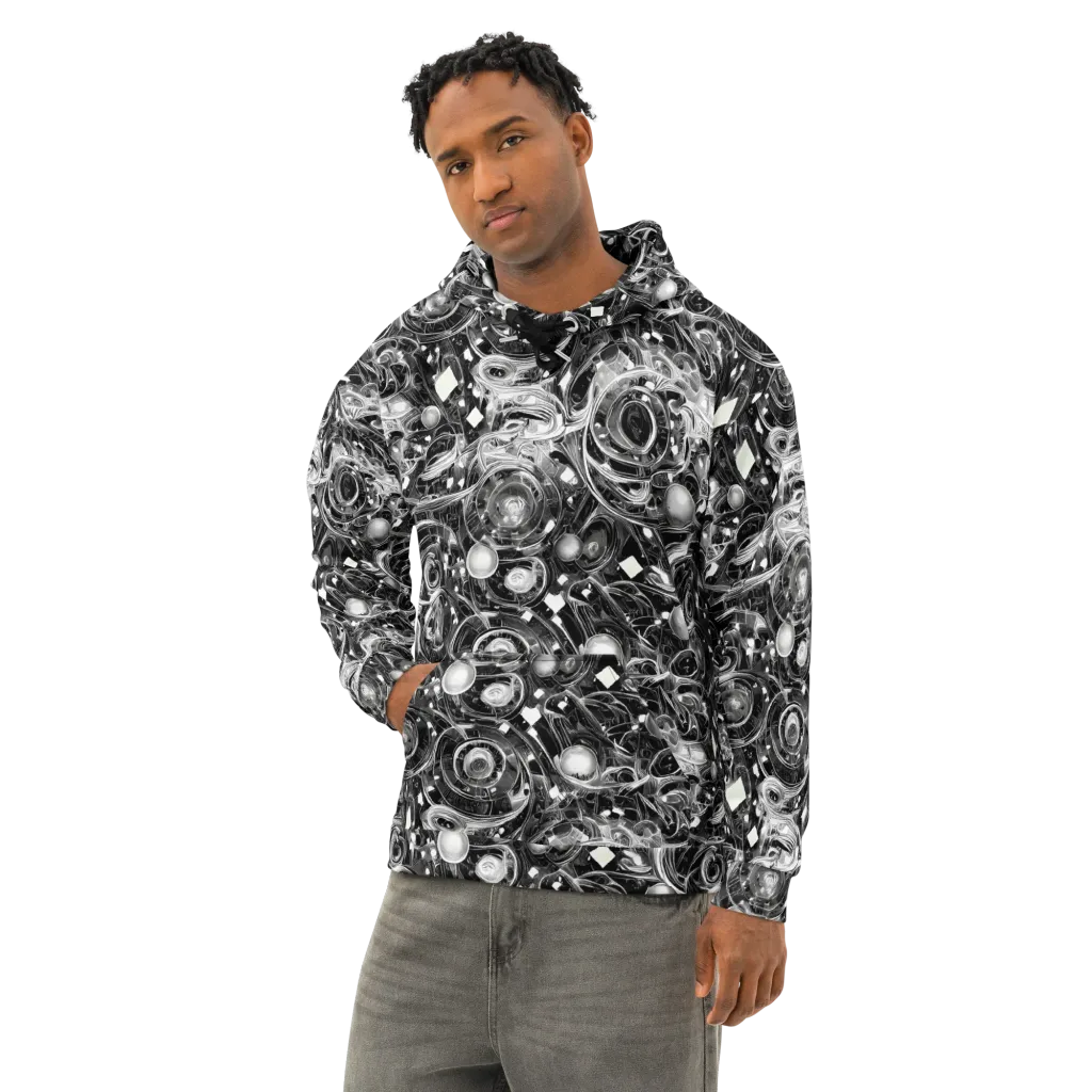 Chrome Whirlpool on Cotton Hoodie — Left Front