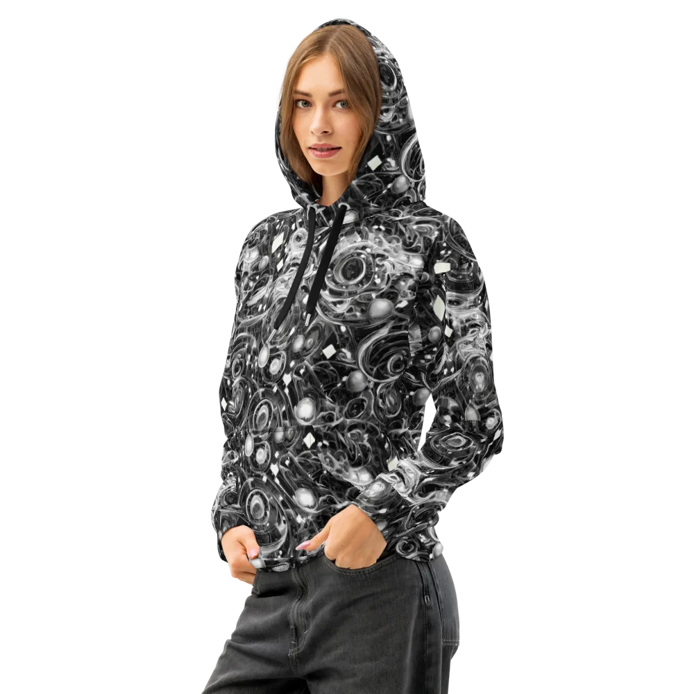 Chrome Whirlpool on Cotton Hoodie — Left Front