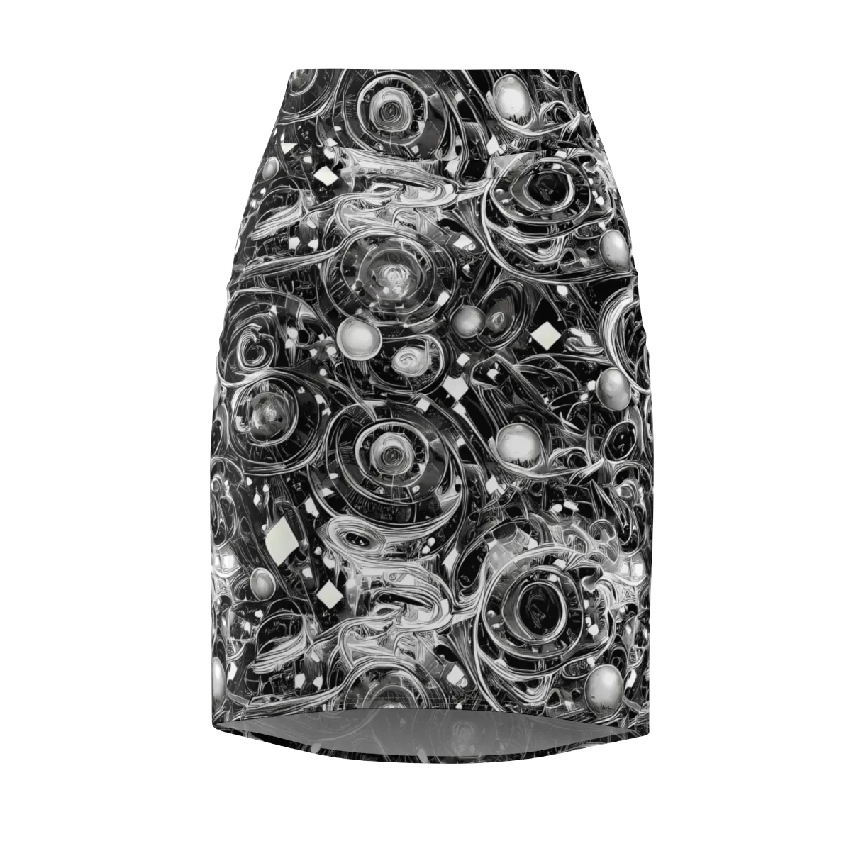 Chrome Whirlpool on Pencil Skirt — Front
