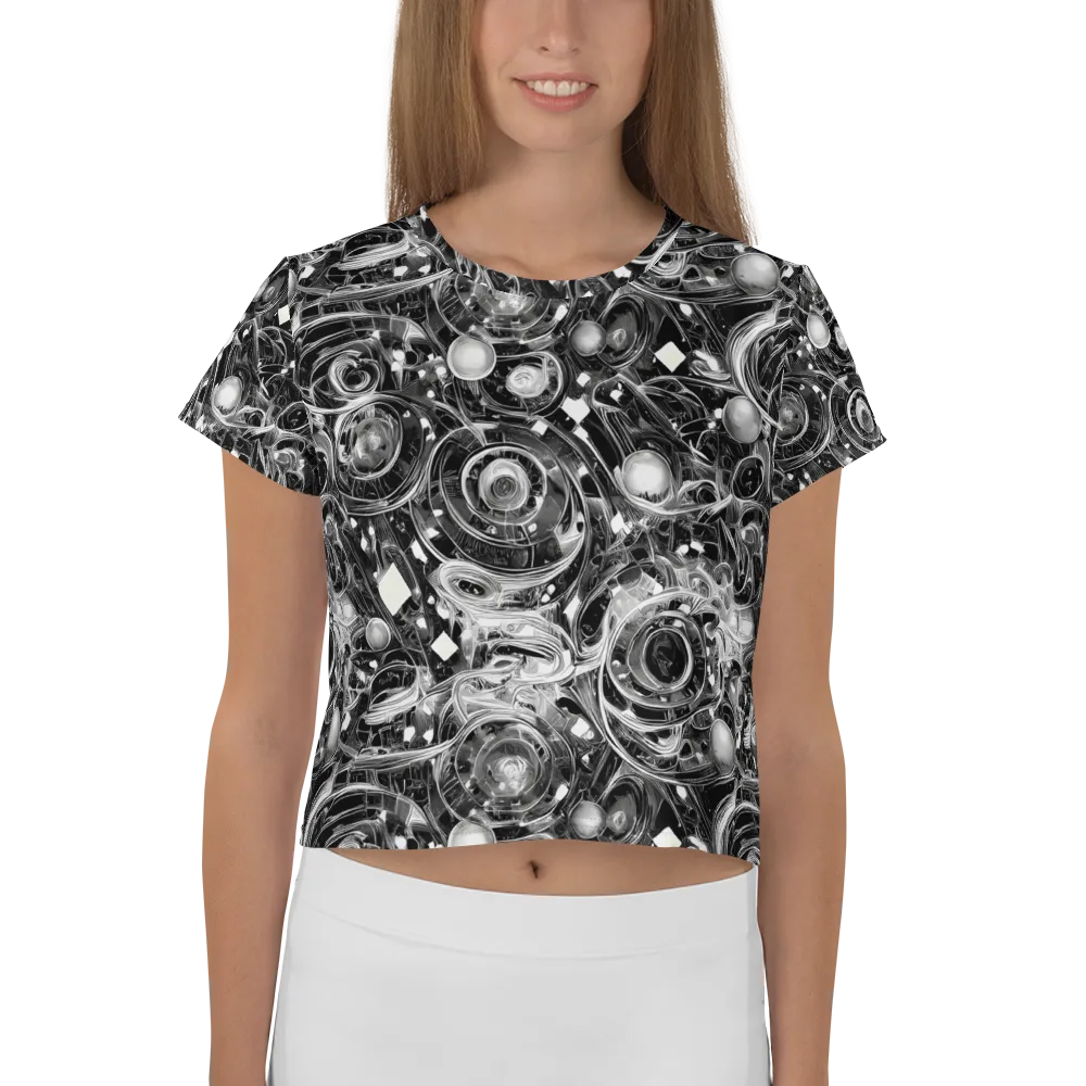 Chrome Whirlpool on Crop Tee — Front