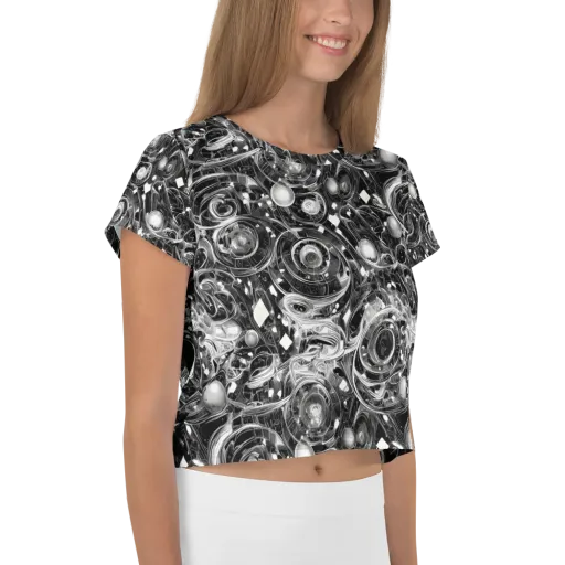 Chrome Whirlpool on a Crop Tee