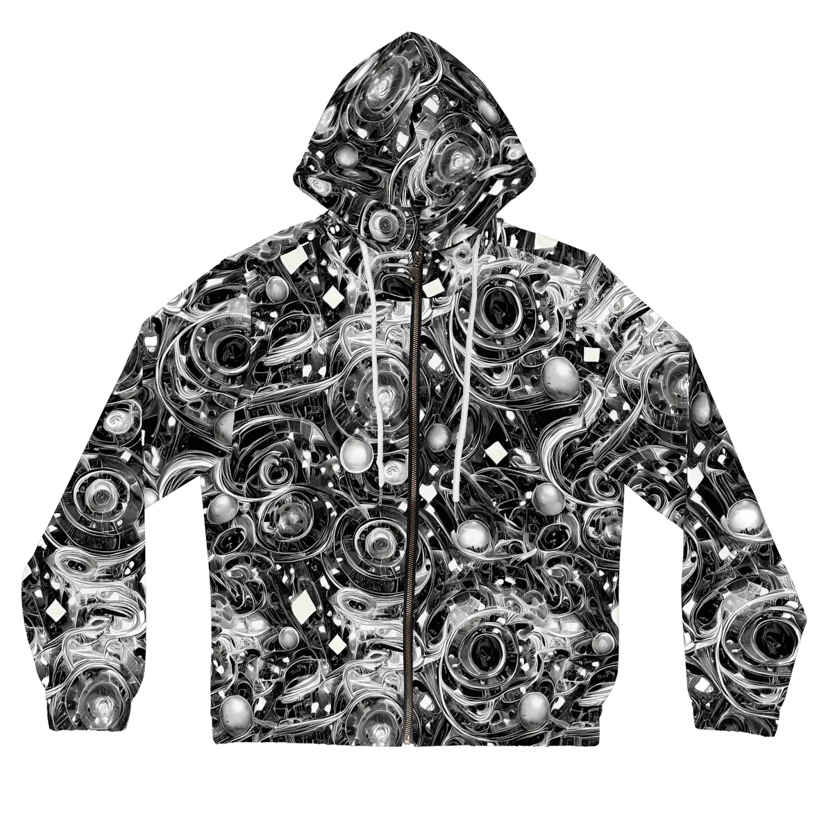 Chrome Whirlpool on Women's Full-Zip Hoodie — Front