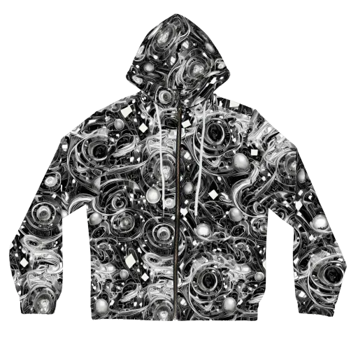 Chrome Whirlpool on a Women's Full-Zip Hoodie
