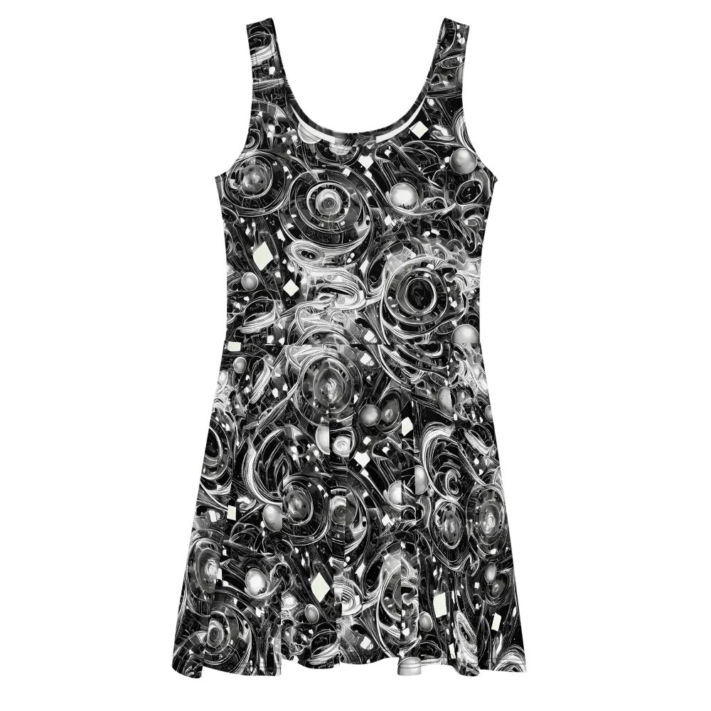 Chrome Whirlpool on Skater Dress — Front