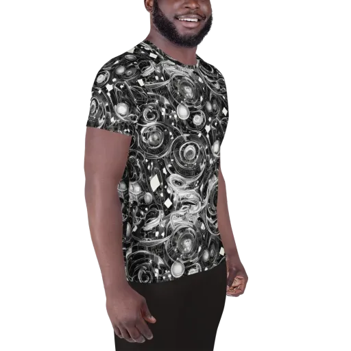 Chrome Whirlpool on a Men's Athletic T-Shirt
