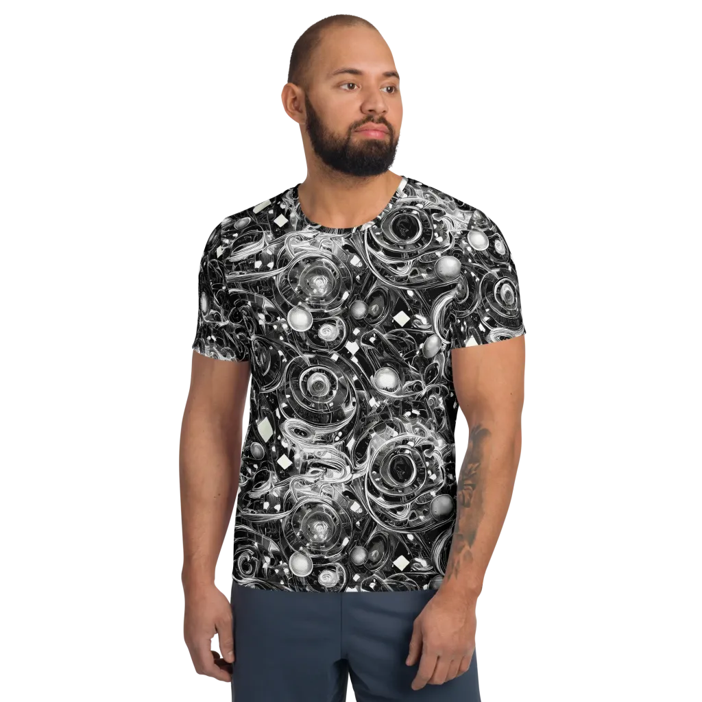 Chrome Whirlpool on Men's Athletic T-Shirt — Front