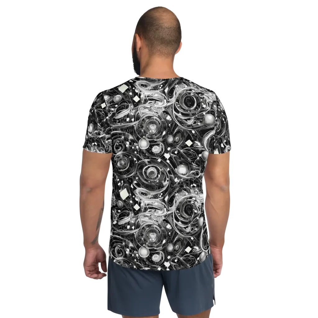 Chrome Whirlpool on Men's Athletic T-Shirt — Back