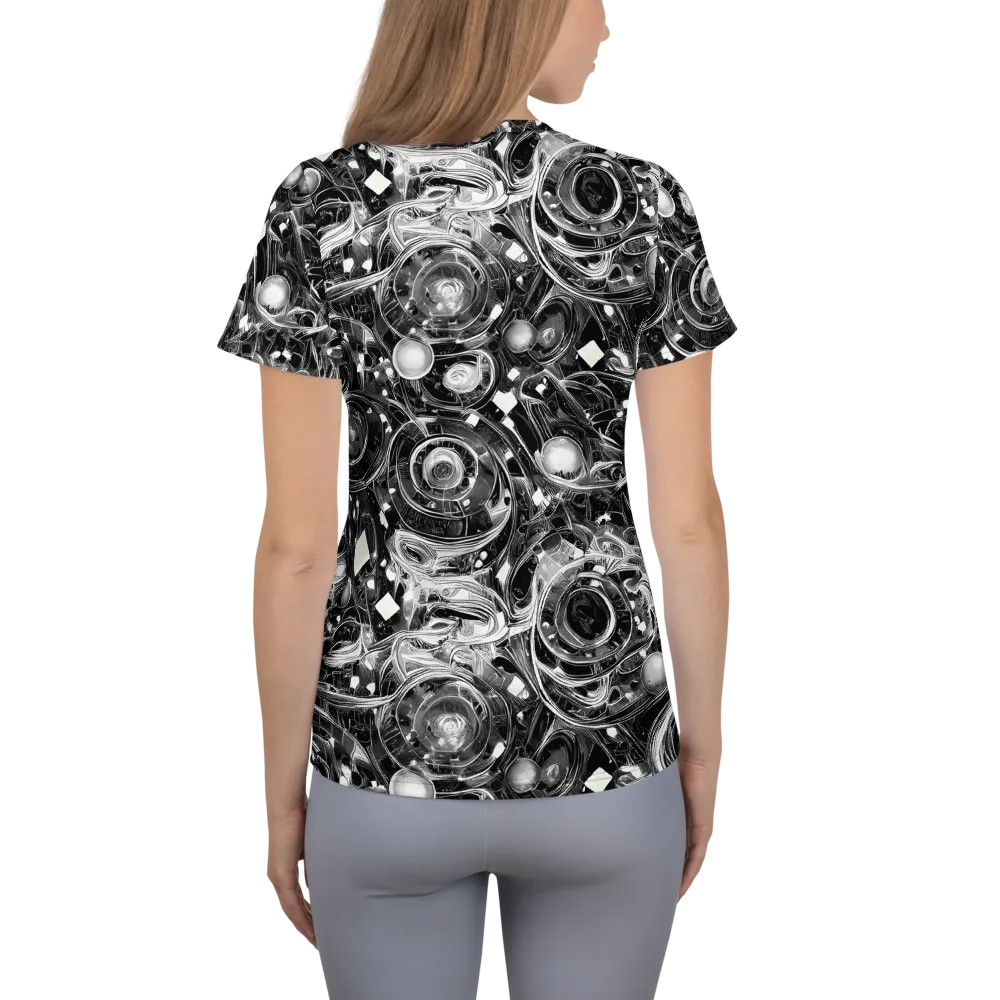 Chrome Whirlpool on Women's Athletic T-Shirt — Back