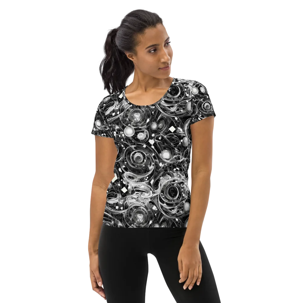 Chrome Whirlpool on Women's Athletic T-Shirt — Front