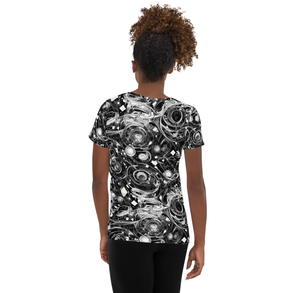 Chrome Whirlpool on Women's Athletic T-Shirt — Back