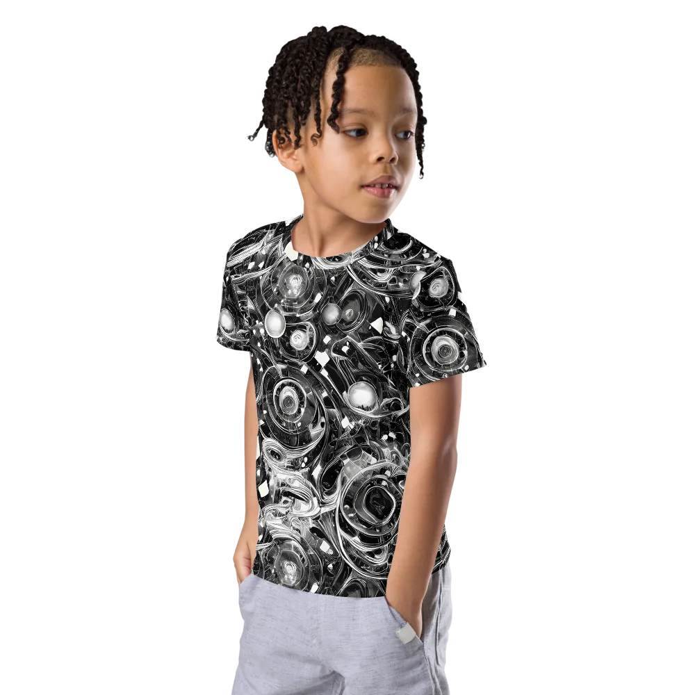Chrome Whirlpool on Kids Crew Neck T-Shirt — Left Front