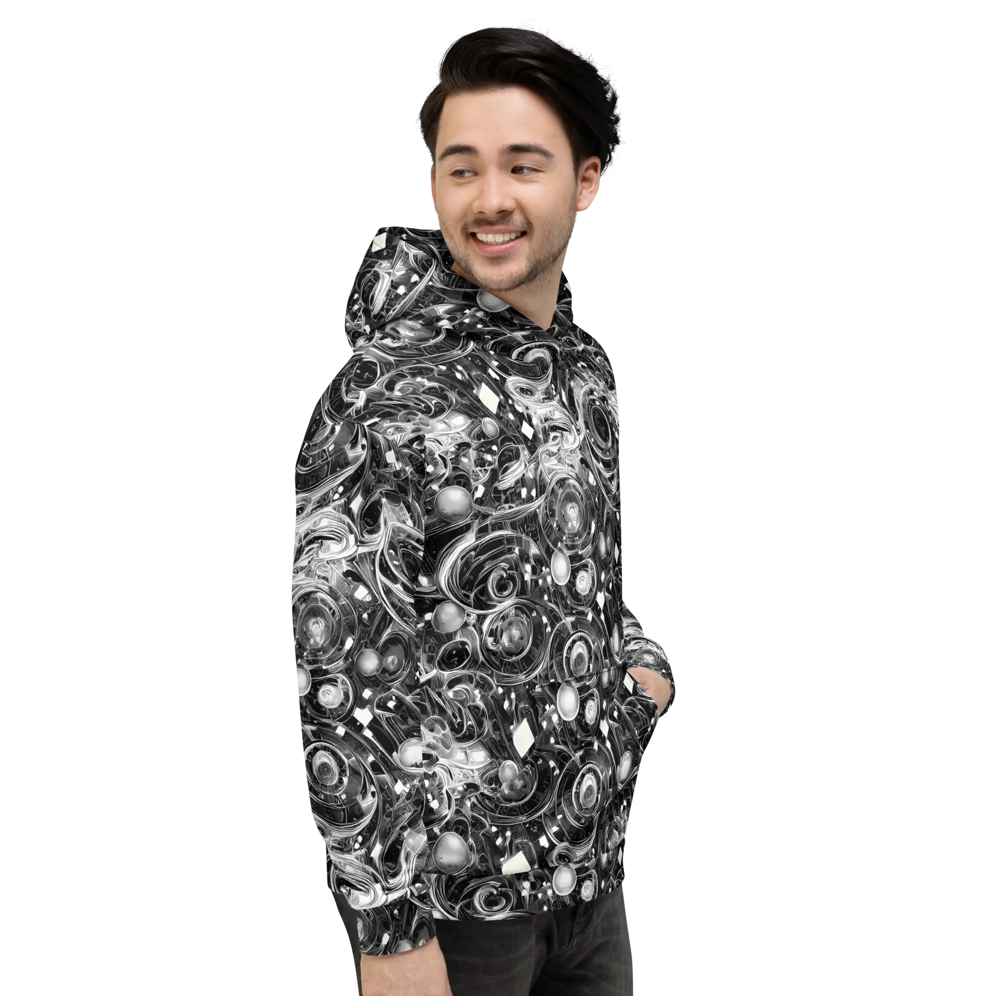 Chrome Whirlpool on Hoodie — Right