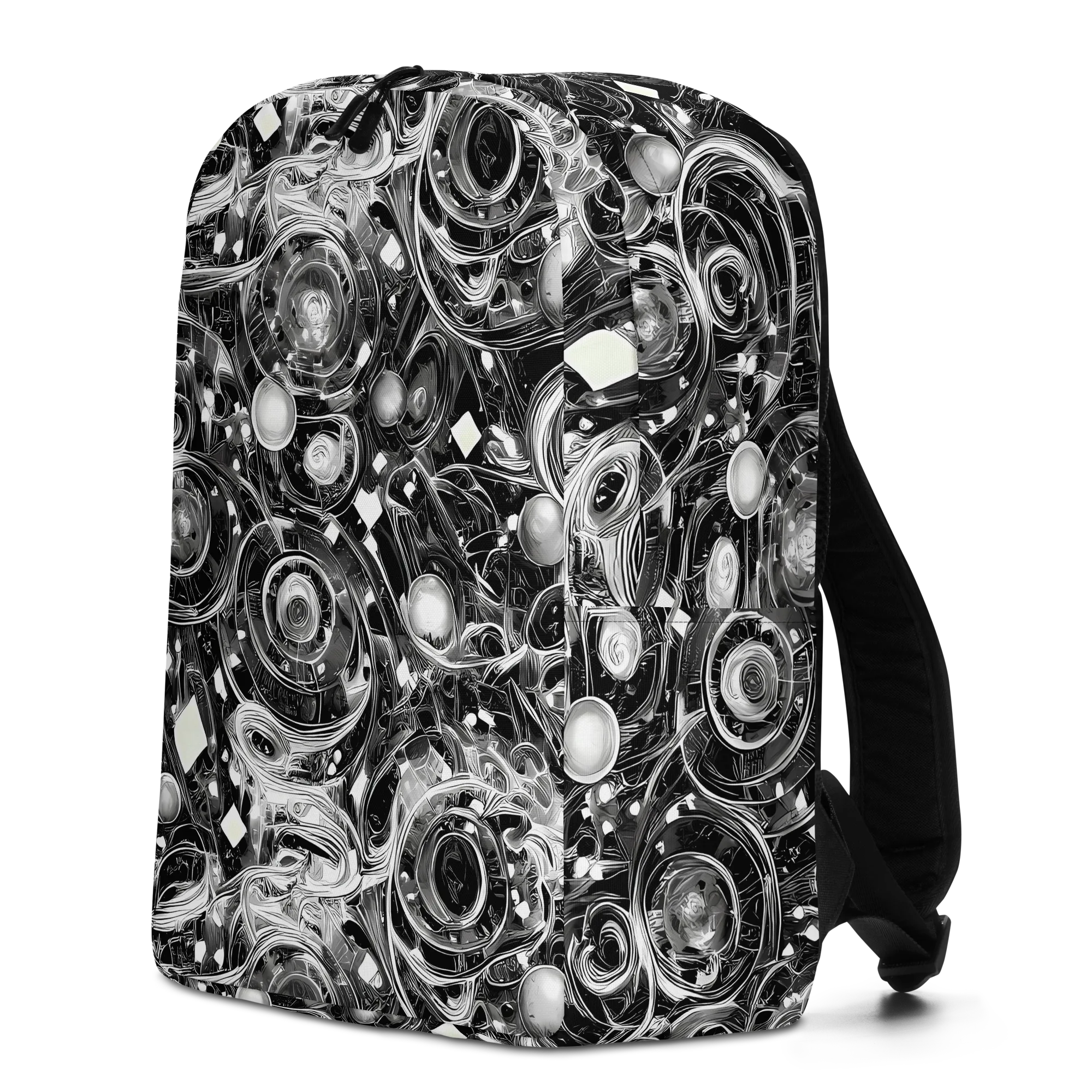 Chrome Whirlpool on Minimalist Backpack — Left