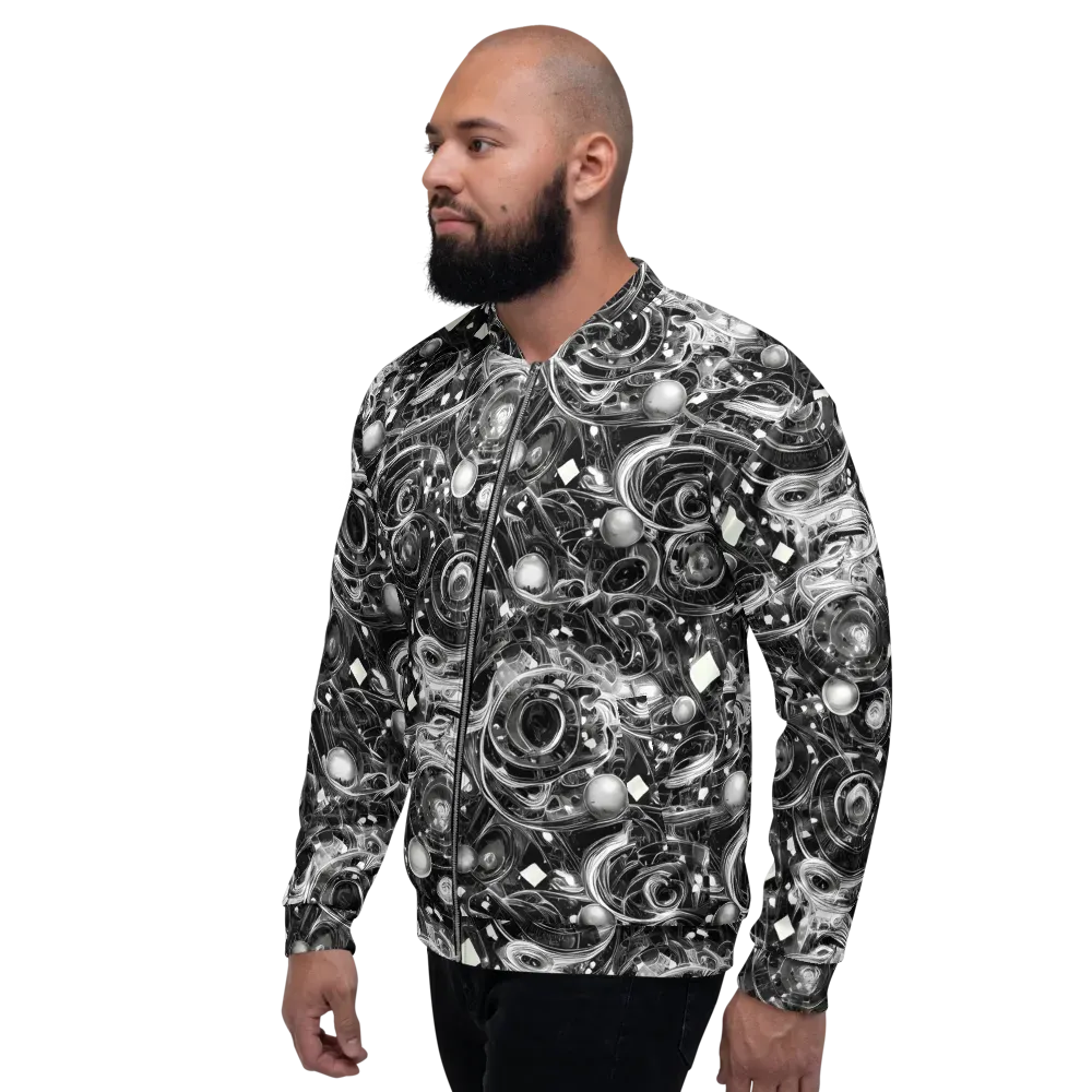 Chrome Whirlpool on Bomber Jacket — Left
