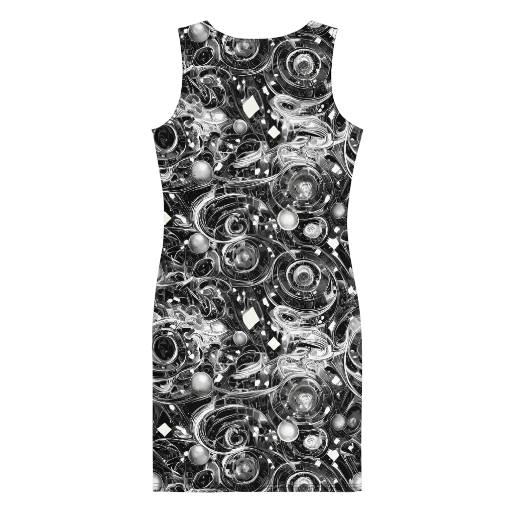Chrome Whirlpool on Bodycon Dress — Back