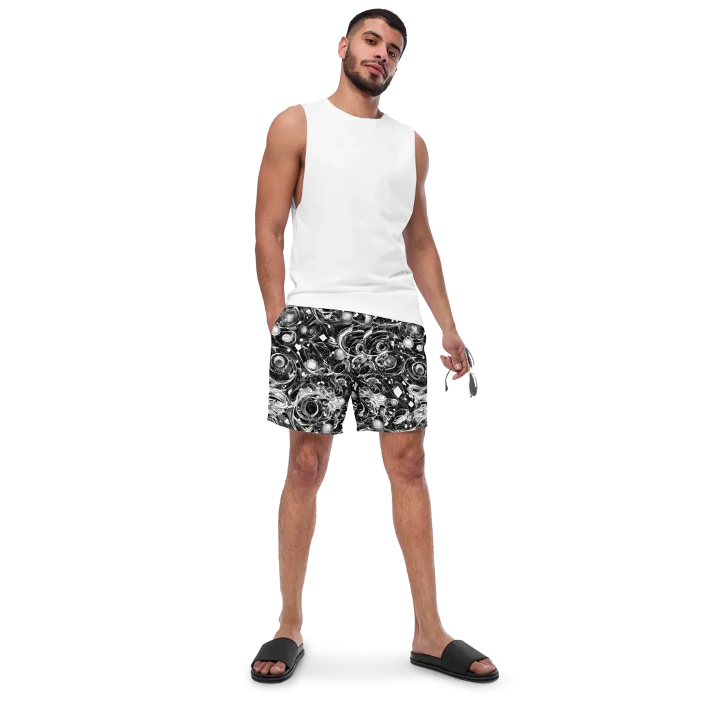 Chrome Whirlpool on Swim Trunks — Front