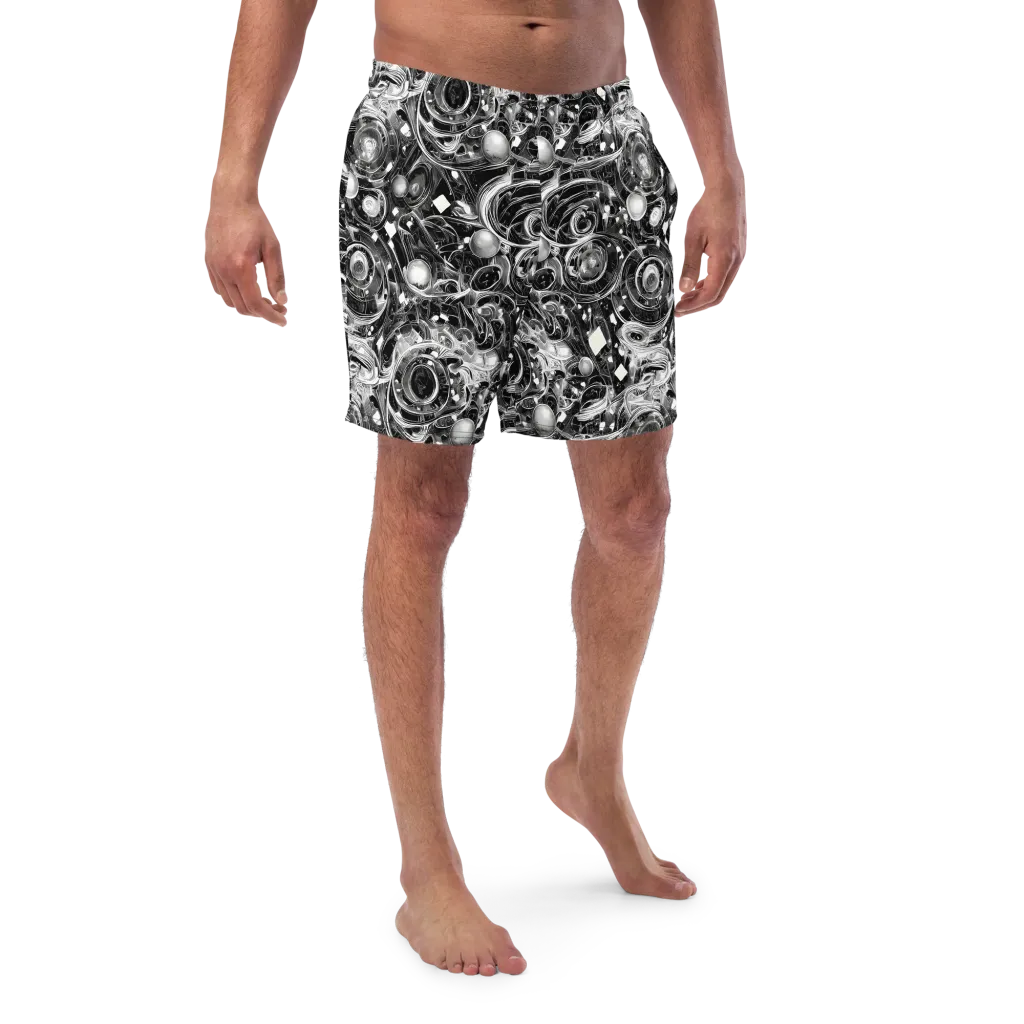 Chrome Whirlpool on Swim Trunks — Front