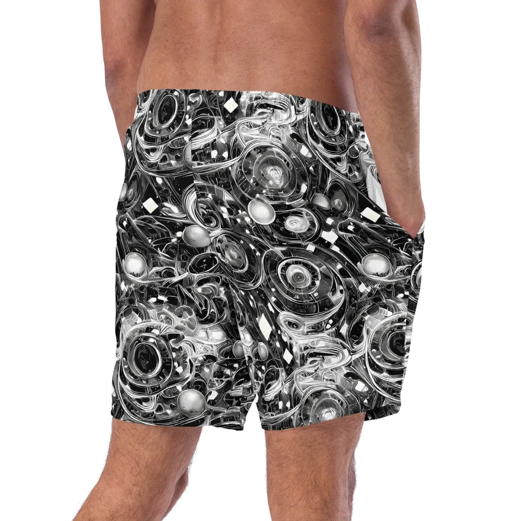 Chrome Whirlpool on Swim Trunks — Right Back