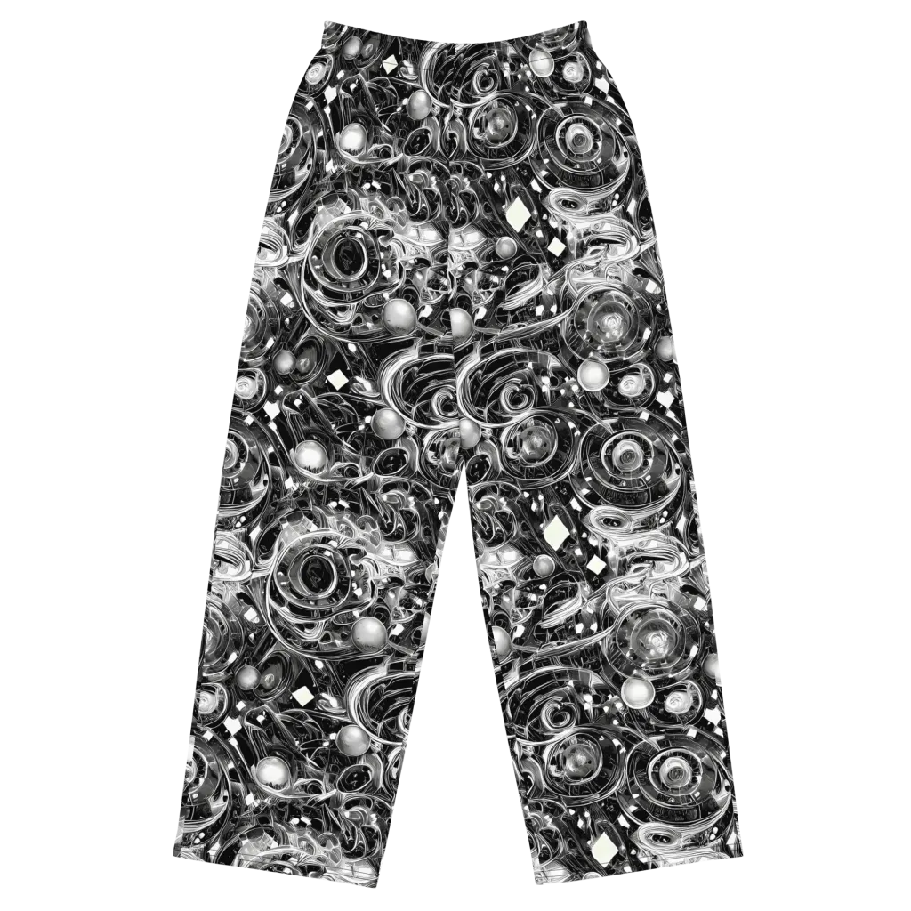 Chrome Whirlpool on Wide-Leg Pants — Front