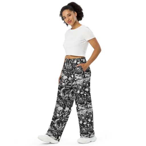 Chrome Whirlpool on a Wide-Leg Pants