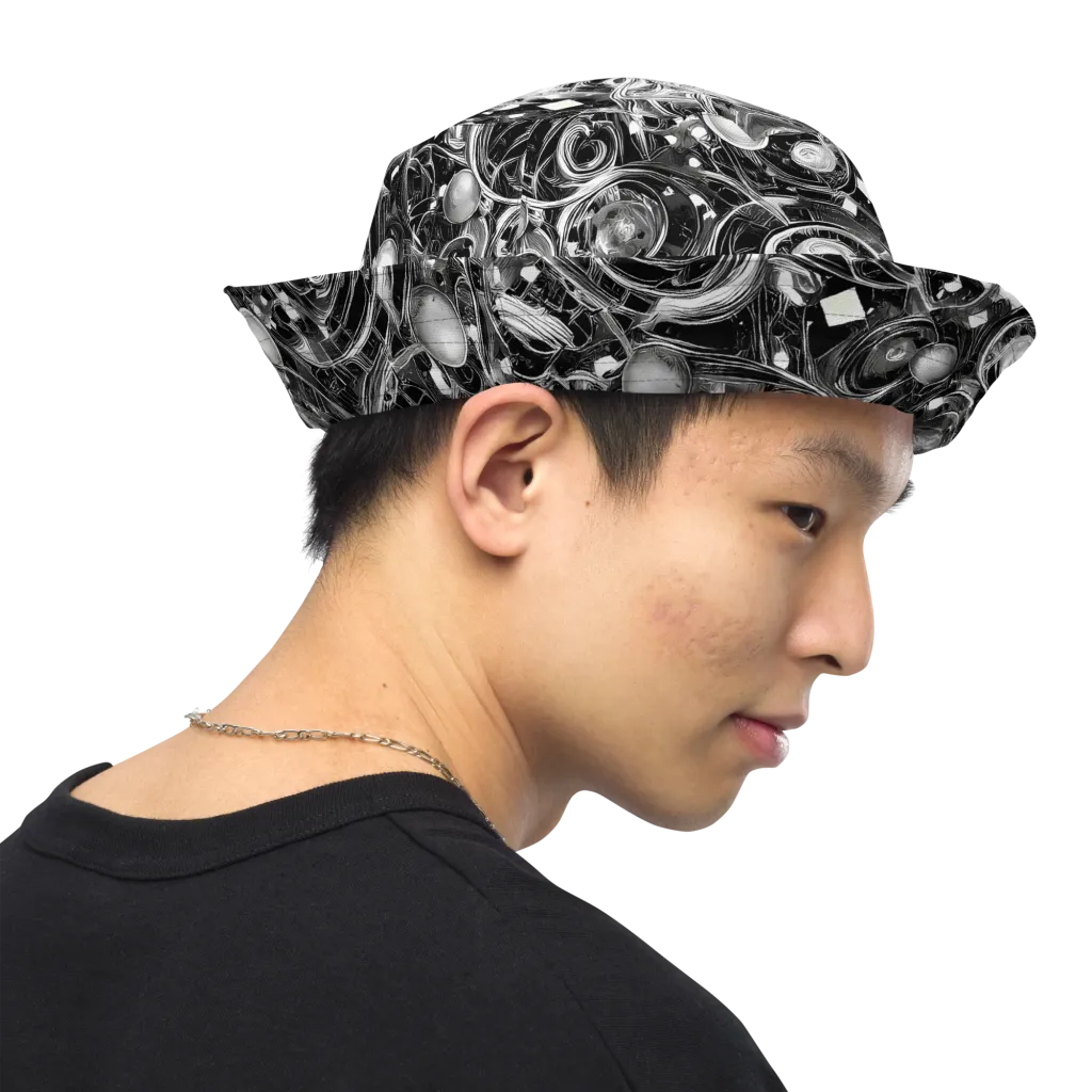 Chrome Whirlpool on Reversible Bucket Hat — Right Outside