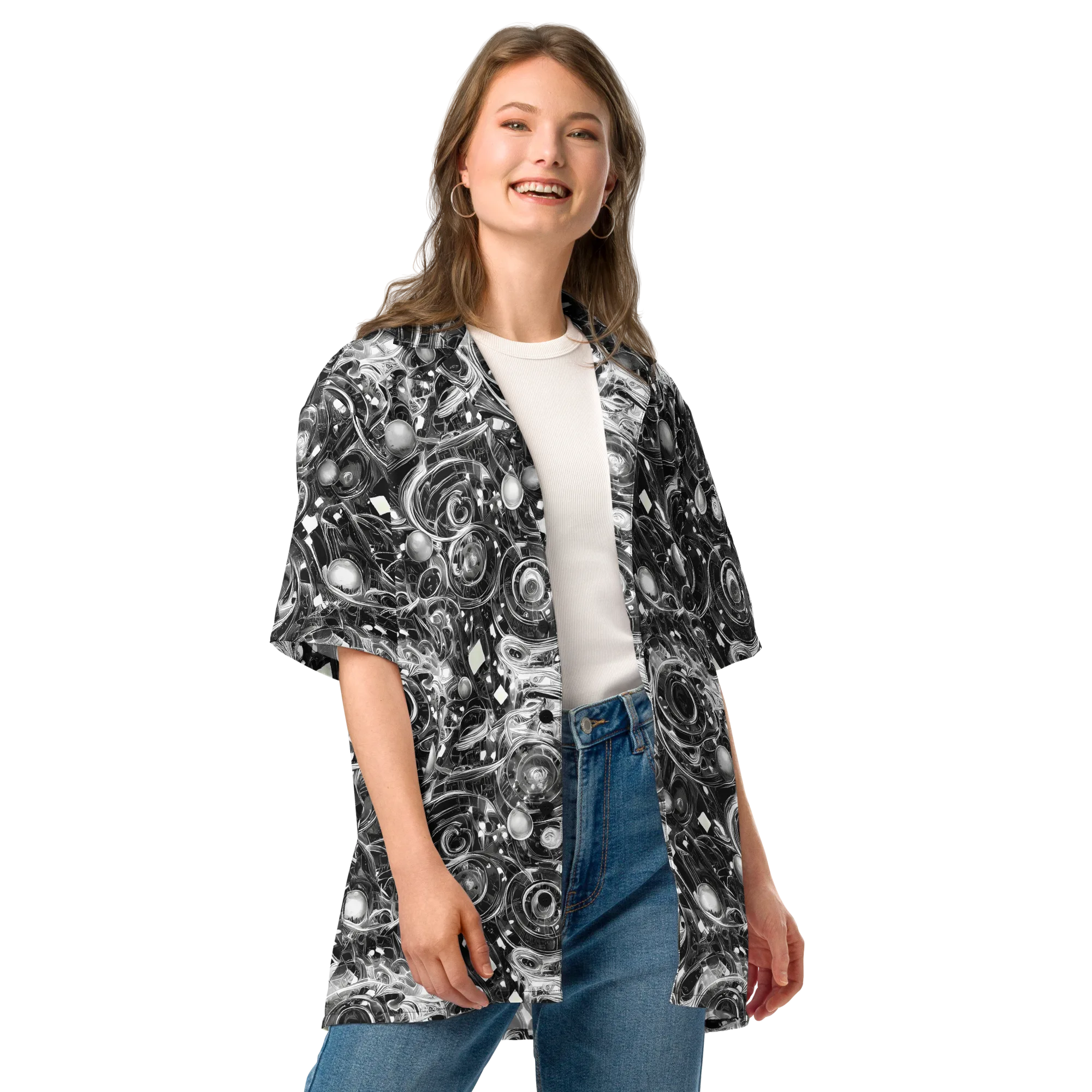 Chrome Whirlpool on Button Shirt — Front