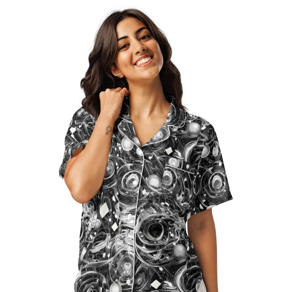Chrome Whirlpool on Women's Short Sleeve Pajama Top — Front