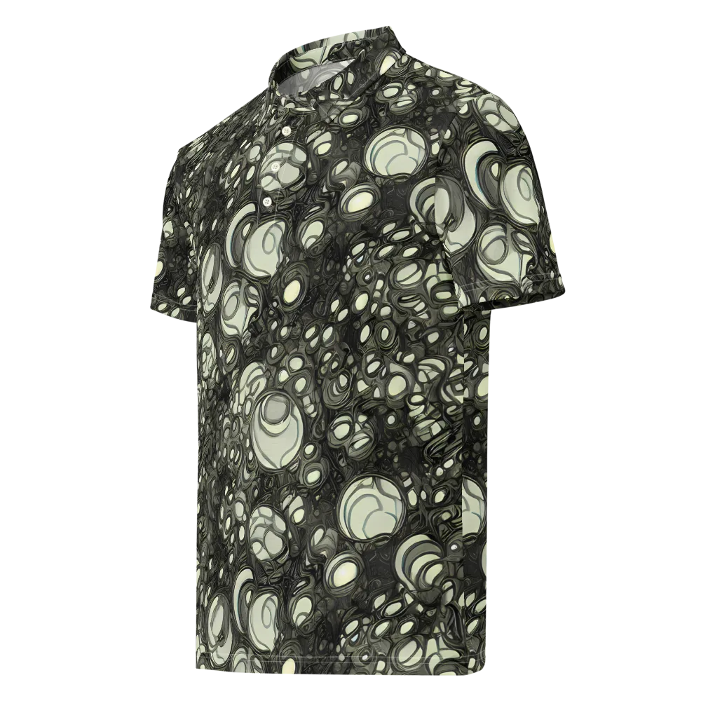 Cellular Noir on Men's Slim Fit Polo Shirt — Left Front