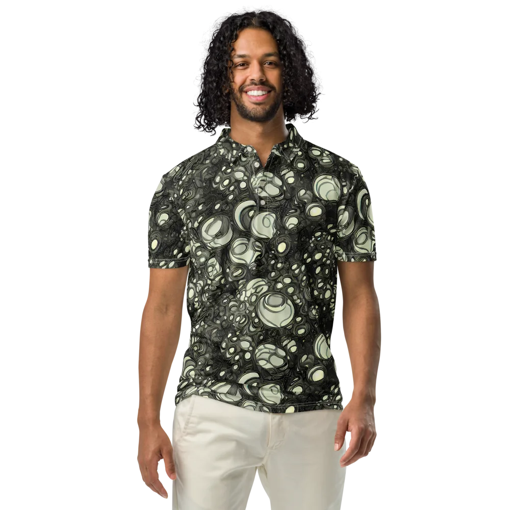 Cellular Noir on Men's Slim Fit Polo Shirt — Front