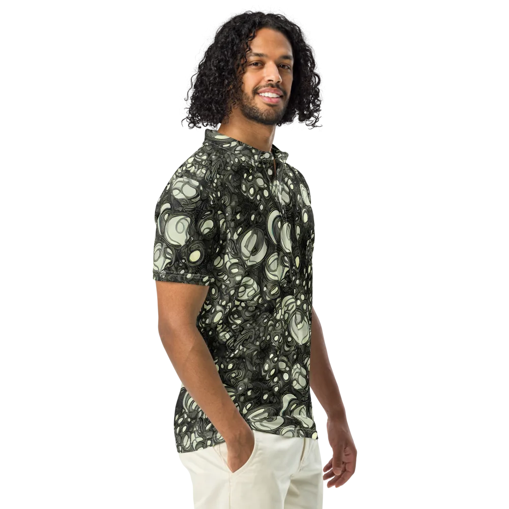 Cellular Noir on Men's Slim Fit Polo Shirt — Right Front