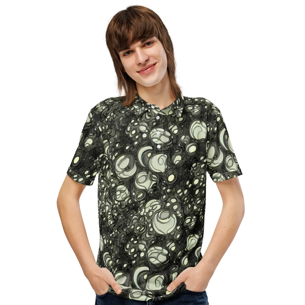Cellular Noir on Men's Slim Fit Polo Shirt — Front