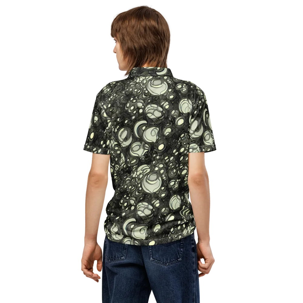 Cellular Noir on Men's Slim Fit Polo Shirt — Back