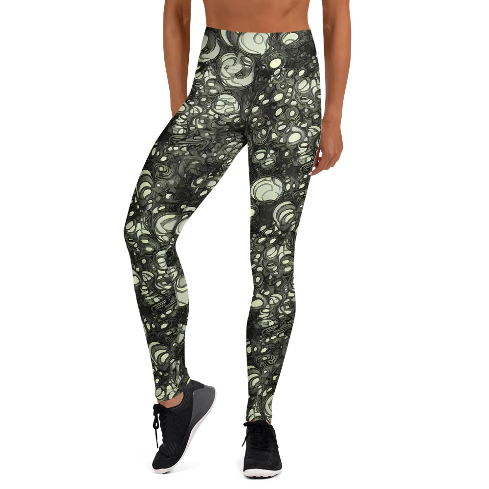 Cellular Noir on Yoga Leggings — Front