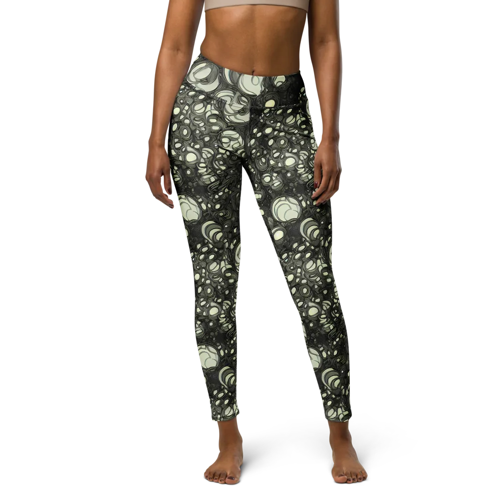 Cellular Noir on Yoga Leggings — Front